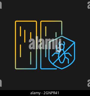 Protection from termite gradient vector icon for dark theme Stock Vector