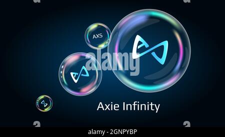 Axie Infinity AXS token symbol cryptocurrency logo, coin icon isolated ...