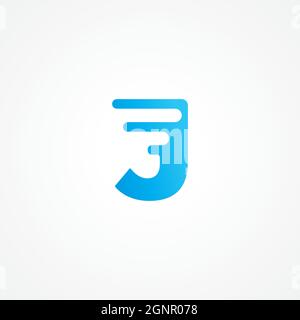 Vector illustration of letter J streaking with fluid effect. Initial alphabet logo design template suitable for kids product, food and drink, toys Stock Vector