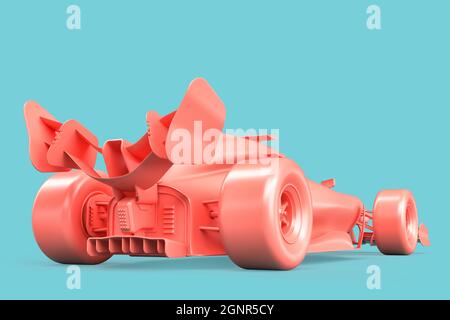 Car Rendering From Rear Bottom Rear view of Modern Formula One Car. 3D Rendering Stock Photo - Alamy