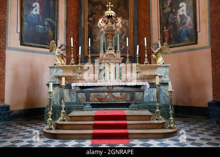 Saint-Hippolyte church.  Altar.  Thonon. France. Stock Photo