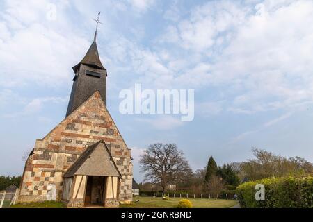 Sainte-Eugenie catholic church, Bosc-Renoult en Ouche, Eure, France Stock Photo