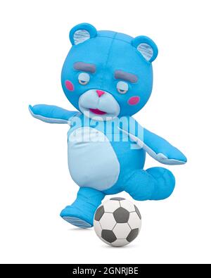 Teddy Bear Soccer Football 3d Render Stock Photo, Picture and Royalty Free  Image. Image 74047373.