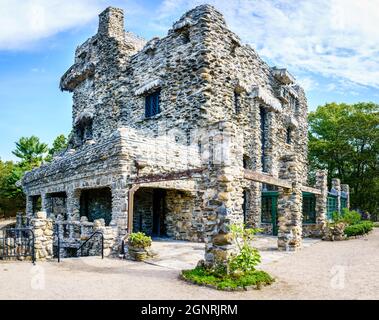 Former private residence of an American actor William Gillette in Gillette Castle State Park in Connecticut Stock Photo