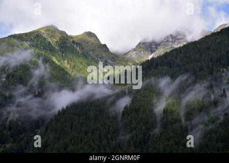 Peaks of the Anterselva valley in the Vedrette di Ries Stock Photo