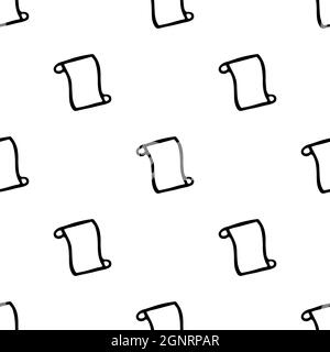 Scroll frame in doodle style, vector illustration. Isolated