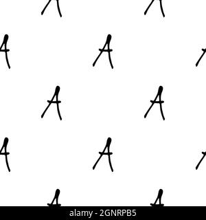 Seamless pattern with hand drawn drawing compass. Doodle style vector illustration isolated on white background. For interior design, wallpaper, packa Stock Vector