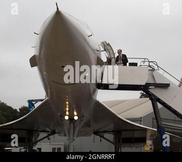 Nose of BAC Aerospatiale Concorde, 1974, Brooklands Museum, Weybridge. Surrey, England Stock Photo