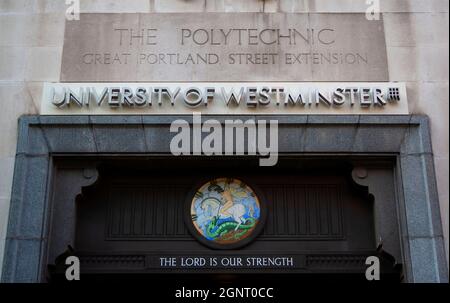 The entrance to Westminster Law School, part of the University of Westminster in central London Stock Photo