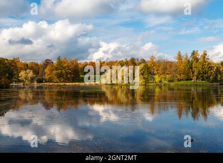 Catherine park in the autumn, Pushkin (Tsarskoye Selo), near St. Petersburg, Russia Stock Photo
