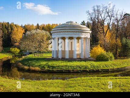 The 'Temple of Friendship' in Pavlovsk Park, Pavlovsk, near St. Petersburg, Russia Stock Photo