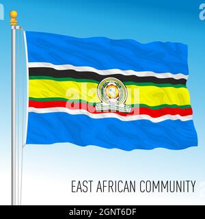 East African Community organisation flag, vector illustration Stock Vector
