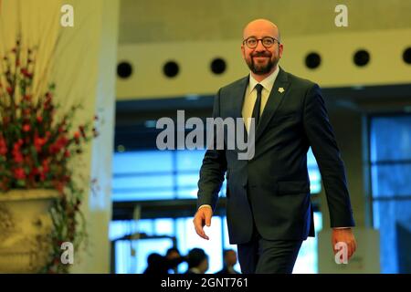 YEREVAN, ARMENIA - Oct 11, 2017: The 17th summit of the International Organization of the Francophone, (La Francophonie), officially opened in Yerevan Stock Photo