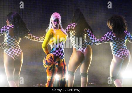 Mountain View, USA. 26th Sep, 2021. Iggy Azalea performs at Shoreline Amphitheatre on September 26, 2021 in Mountain View, California. (Photo by Chris Tuite/imageSPACE/Sipa USA) Credit: Sipa USA/Alamy Live News Stock Photo