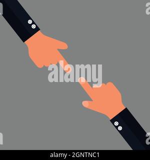 Pointing hand with and without nails Stock Vector