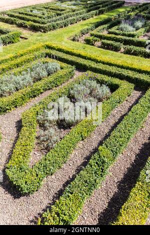 Formal gardens at Boscobel House, Shropshire, England, UK Stock Photo