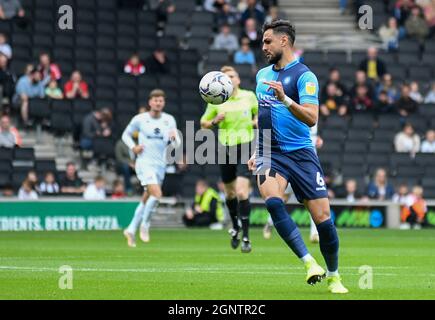 MILTON KEYNES, ENGLAND - SEPTEMBER 25, 2021: Ryan Sirous Tafazolli of Wycombe pictured during the 2021/22 SkyBet EFL League One matchweek 9 game between MK Dons FC and Wycombe Wanderers FC at Stadium MK. Copyright: Cosmin Iftode/Picstaff Stock Photo