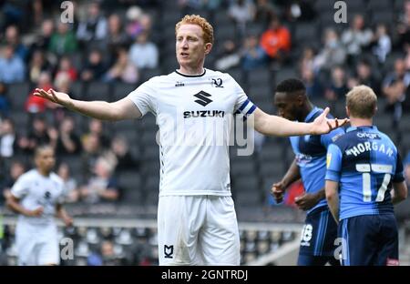 MILTON KEYNES, ENGLAND - SEPTEMBER 25, 2021: Dean Scott Lewington of Dons pictured during the 2021/22 SkyBet EFL League One matchweek 9 game between MK Dons FC and Wycombe Wanderers FC at Stadium MK. Copyright: Cosmin Iftode/Picstaff Stock Photo