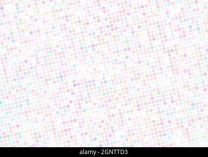 Light multicolor polkadot pattern with pastel color dots on a white. Simple vector graphics Stock Vector
