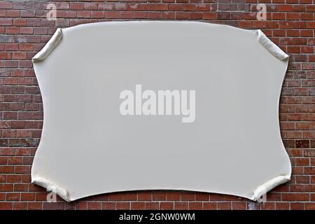 Empty vintage frame on old brick wall. Blank space Stock Photo