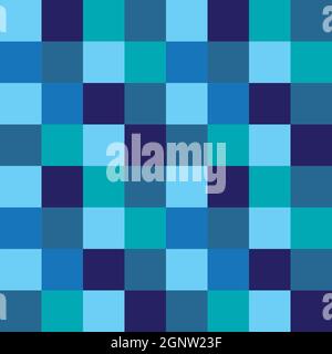 Seamless blue multi coloured square pattern background Stock Vector