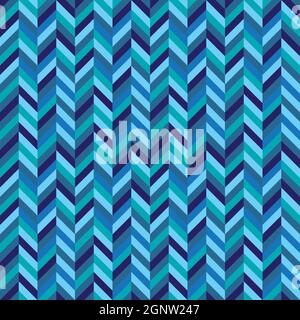 Seamless blue herringbone chevron zig zag pattern background Stock Vector