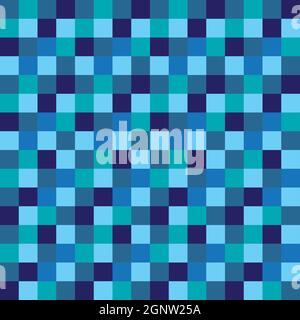 Seamless blue multi coloured square pattern background Stock Vector