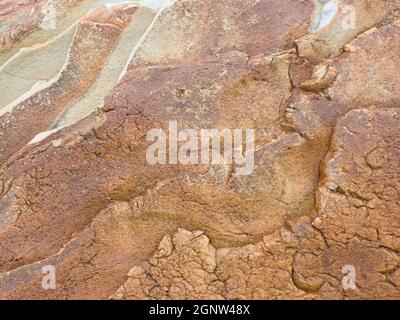 Rough Layered Natural Sandstone Rock Face Stock Photo