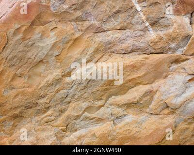 Natural Sandstone Rock Surface With Streaks Of Quartz Stock Photo