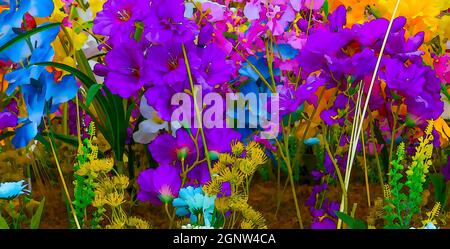 abstract impression painting flowers Stock Photo