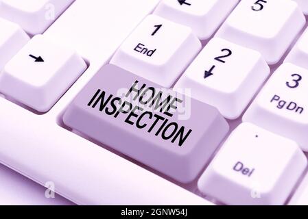 Writing displaying text Home Inspection. Word Written on noninvasive examination of the condition of a home Abstract Typist Practicing Speed Typing Stock Photo