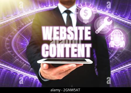 Text caption presenting Website Content. Internet Concept single most important and soughtafter commodity on the web Man In Office Uniform Holding Stock Photo
