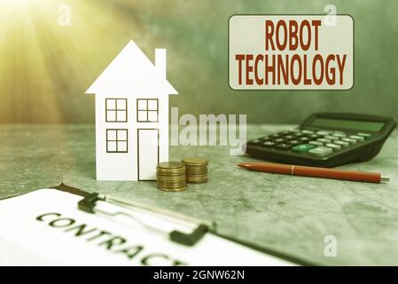 Text sign showing Robot Technology. Business idea develop machines that can substitute for humans task Buying New House Ideas, Property Insurance Stock Photo
