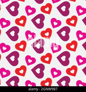 Valentine and Heart Seamless Pattern Background,Heart Pattern Vector Art, Icons, and Graphics Stock Vector