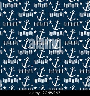 Nautical or marine seamless patterns background, Nautical Pattern Vector Art,icon & Graphics Stock Vector