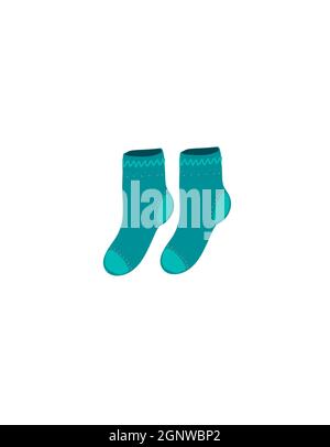 Red and blue Socks on blue background,vector illustration Stock Photo