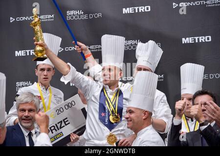 Davy Tissot and Team France wins Bocuse d Or during the Bocuse d