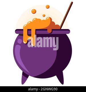 Flat icon illustration of halloween spooky items. Stock Vector