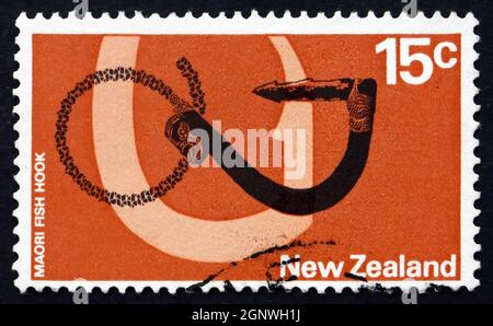 NEW ZEALAND - CIRCA 1971: stamp printed by New Zealand, shows Maori Fish  Hook, circa 1971 Stock Photo - Alamy