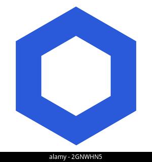 Chainlink LINK token symbol cryptocurrency logo, coin icon isolated on white background. Vector illustration. Stock Vector