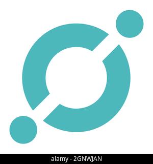 Icon ICX token symbol of the DeFi project cryptocurrency logo, decentralized finance coin icon isolated on white background. Vector illustration. Stock Vector