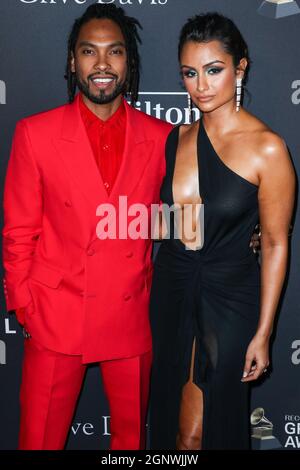 (FILE) Miguel and Nazanin Mandi Separate After 17 Years Together. The pair, who dated for 10 years before getting engaged in 2016, were married at the Hummingbird Nest Ranch in Simi Valley, California in November 2018. BEVERLY HILLS, LOS ANGELES, CALIFORNIA, USA - FEBRUARY 09: Singer Miguel and wife/actress Nazanin Mandi arrive at The Recording Academy And Clive Davis' 2019 Pre-GRAMMY Gala held at The Beverly Hilton Hotel on February 9, 2019 in Beverly Hills, Los Angeles, California, United States. (Photo by Xavier Collin/Image Press Agency) Stock Photo