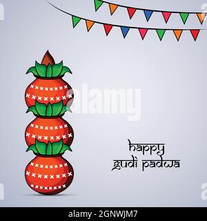 Gudi Padwa Marathi Festival Background Stock Vector