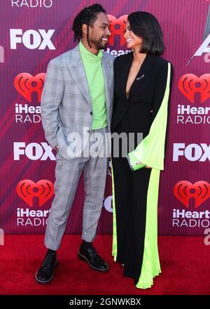 Los Angeles, United States. 27th Sep, 2021. (FILE) Miguel and Nazanin Mandi Separate After 17 Years Together. The pair, who dated for 10 years before getting engaged in 2016, were married at the Hummingbird Nest Ranch in Simi Valley, California in November 2018. LOS ANGELES, CALIFORNIA, USA - MARCH 14: Singer Miguel and wife/actress Nazanin Mandi arrive at the 2019 iHeartRadio Music Awards held at Microsoft Theater at L.A. Live on March 14, 2019 in Los Angeles, California, United States. (Photo by Xavier Collin/Image Press Agency/Sipa USA) Credit: Sipa USA/Alamy Live News Stock Photo