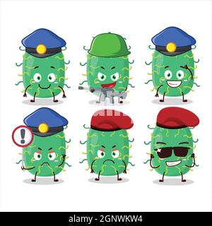 A dedicated Police officer of zygote virus mascot design style Stock Vector