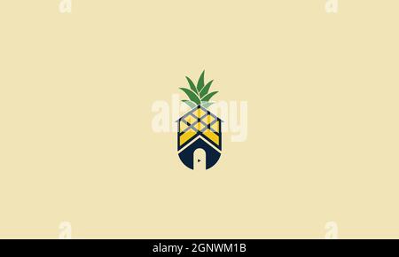 PINEAPPLE REAL ESTATE LOGO DESIGN FOR ILLUSTRATION USE Stock Vector