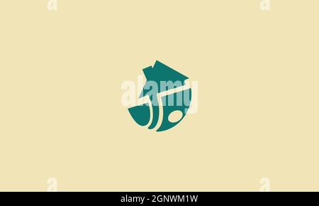 REAL ESTATE LOGO DESIGN WITH NEGATIVE SPACE EFFECT FOR ILLUSTRATION USE Stock Vector