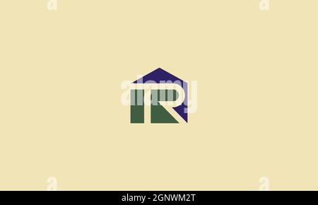 LETTERS TR OR RT REAL ESTATE LOGO DESIGN WITH NEGATIVE SPACE EFFECT FOR ILLUSTRATION USE Stock Vector