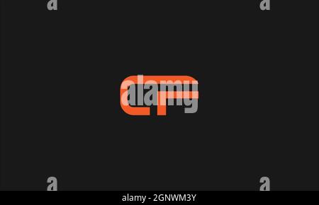 LETTERS CF LOGO DESIGN WITH NEGATIVE SPACE EFFECT FOR ILLUSTRATION USE Stock Vector