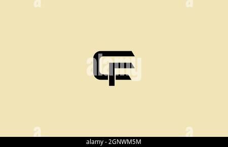 LETTERS CF LOGO DESIGN WITH NEGATIVE SPACE EFFECT FOR ILLUSTRATION USE Stock Vector